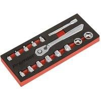 Sealey AK5783 15 piece 1/4" Square Drive Metric Low Profile EVA Socket Set.