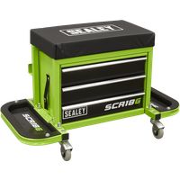 Sealey SCR18G Mechanic/'s Utility Seat & Toolbox - Hi-Vis Green