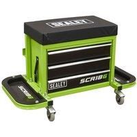 Sealey SCR18G Mechanic/'s Utility Seat & Toolbox - Hi-Vis Green