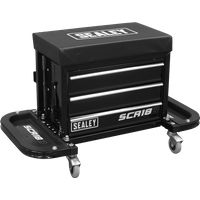 Sealey SCR18B Mechanics Utility Seat/Toolbox Black