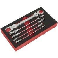 Sealey AK2652 Flexi-Head Flare Nut Spanner Set 5pc