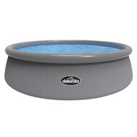 Dellonda 15ft Inflatable Swimming Pool Round with Filter Pump - Grey Rattan - DL18