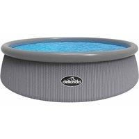 Dellonda 15ft Inflatable Swimming Pool Round with Filter Pump - Grey Rattan - DL18