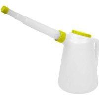 CLEARANCE * LIME GREEN YELLOW LID Oil Measuring Pouring Fluid Jug Flexi Spout 5L