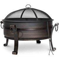 Dellonda 30" Deluxe 2-in-1 Outdoor Fire Pit/Coffee Table - Antique Bronze