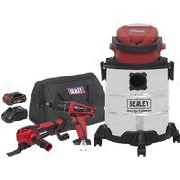 Sealey SV20 Series 3 Tool Vac Combo - 2 Batteries - CP20VCOMBO5