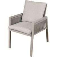 Dellonda Fusion Garden/Patio Aluminium Dining Chair w/ Armrests, Set of 4, Light Grey - DG50