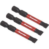 AK8228 Sealey Slotted 6.5mm Impact Power Tool Bits 50mm - 3pc