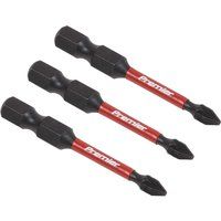Sealey Impact Power Tool Pozi Screwdriver Bits PZ1 50mm Pack of 3