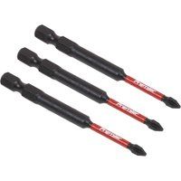 Sealey AK8254 3pc 75mm Phillips #1 Impact Power Tool Bit Set