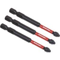 Sealey AK8258 3pc 75mm Pozi #2 Impact Power Tool Bit Set