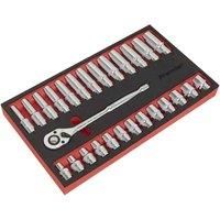 Sealey AK66723 27pc 1/2"Sq Drive Ratchet Wrench & Socket Set