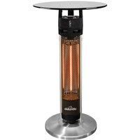 Dellonda Garden Bistro Table with 1600W Heater 95cm Black/Stainless Steel - DG63