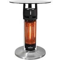 Dellonda Garden Bistro Table with 1200W Heater 65cm Black/Stainless Steel - DG62