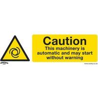 Sealey Caution Automatic Machinery Rigid Plastic Safety Sign SS47P10 Pack of 10