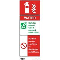 Sealey Water Fire Extinguisher Rigid Plastic Safety Sign - SS27P10 - Pack of 10