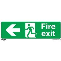 Sealey Fire Exit (Left) Rigid Plastic Safe Conditions Safety Sign - Pack of 10