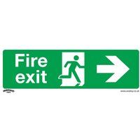 Sealey Fire Exit (Right) Rigid Plastic Safety Sign - SS24P10 - Pack of 10