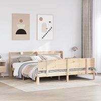 Berkfield Home Bed Frame with Headboard without Mattress 200x200 cm in Brown