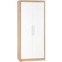 Seville Double Wardrobe Brown/White