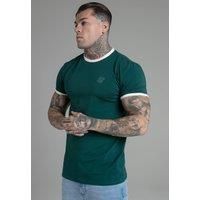 SikSilk Men/'s Muscle Fit Ringer T-Shirt Tee Green S