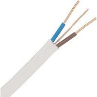Zexum White 16mm 70A Brown Blue Twin & Earth (T&E) 6242B Flat LSZH (Low Smoke Zero Halogen) PVC Harmonised Lighting Power Cable - 100 Meter