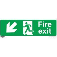 Sealey Fire Exit (Down Left) Rigid Plastic Safety Sign SS34P10 - Pack of 10