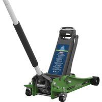 Sealey 3000LEHV Trolley Jack 3 tonne Low Entry Rocket Lift Red Hi-Vis Green