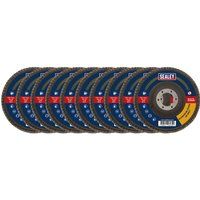 Sealey FD115EMIX Assorted Grit Flap Discs Aluminium Oxide 115mm 22mm Bore 10pk