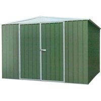 Dellonda Galvanised Steel Garden/Outdoor Shed, 10FT x 10FT, Apex Roof - Green