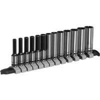 Sealey AK7991 13pc Socket Set Deep 1/4" Square Drive Metric Black DIY Workshop