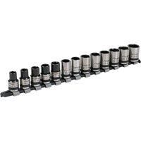 Sealey AK2742B Socket Set 13pc 1/2inSq Drive Lock-On 6pt Metric Black Series