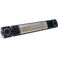 Dellonda Infrared Outdoor 2000W Patio Heater with Speakers for Music, Black