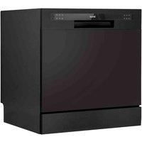 Baridi Compact Tabletop Dishwasher 8 Place Settings, 6 Programmes - Black