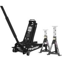 Sealey Trolley Jack 3t & Axle Stands (Pair) 3t per Stand Combo 3040ABCOMBO