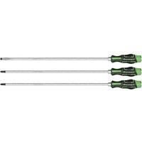 Sealey Extra-Long Hammer-Thru Screwdriver Set Hi-Vis Green 450mm 3pc AK4942HV