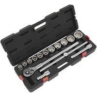 Sealey 3/4"Sq Drive 12-Point WallDrive® Socket Set - Metric, 15pc AK2583