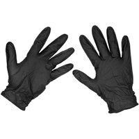 Sealey SSP57L Black Diamond Grip Nitrile Powder Free Gloves Large 50pk
