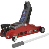 Sealey 180£ Handle Trolley Jack 2 Tonne Low Profile Short Chassis - Red 2180LE