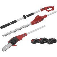 Sealey 20V SV20 Series Telescopic Cordless Hedge Trimmer & Chainsaw Kit - 2 Batteries CP20VTPCOMBO