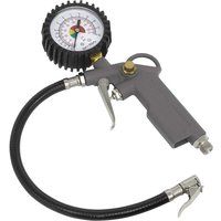 Sealey SA332 Tyre Air Inflator with Dial Gauge Single Clip-on Connector