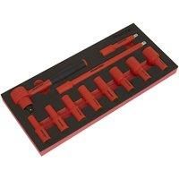 Sealey TBTE01 Insulated VDE Socket Set EVA Tray 11pc 3/8"Sq Hybrid Electrician