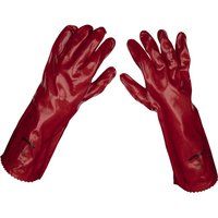 Sealey Red PVC Gauntlets 450mm - Pack of 12 Pairs