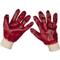 Sealey PVC Knit Wrist Gloves (Large) - Pack of 12 Pairs