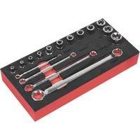 Sealey Ak61801 TRX-Star 3/8Sq Drive Socket and Spanner Set 16Pc