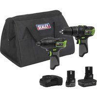 Sealey Combi Drill Impact Driver Kit SV10.8 Series 2 x 10.8V Storage Bag