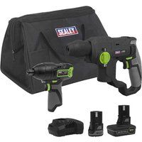 STP23 Sealey CP108VCOMBO4 2x SV10.8 Series Rotary Hammer Drill & Impact Driver