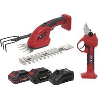 Sealey 20v SV20 2 Piece Cordless Garden Power Tool Kit 1 x 2ah & 1 x 4ah Li-ion Charger