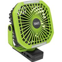 Sealey SCF8WL Portable Rechargeable Clip Fan with Worklight 8" 4 Speeds