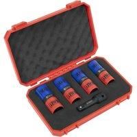Sealey Impact Socket Set Double Ended 1/2"Sq Drive Alloy Wheel Storage Case 5pc